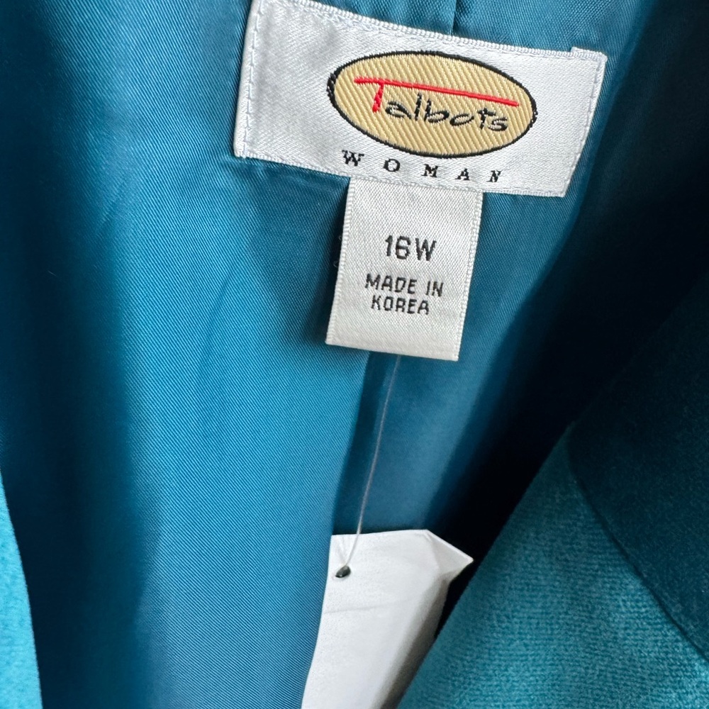 Talbots Velvet Blazer Jacket sz 16W New Cotton Silk blend - Picture 5 of 8